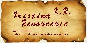 Kristina Renovčević vizit kartica